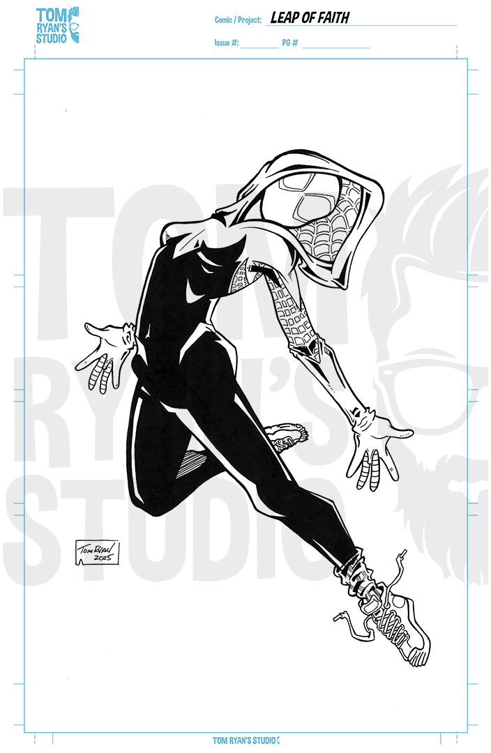 Gwen Stacey, Spider Gwen, Ghost Spider, Pen and Ink, Comic Art