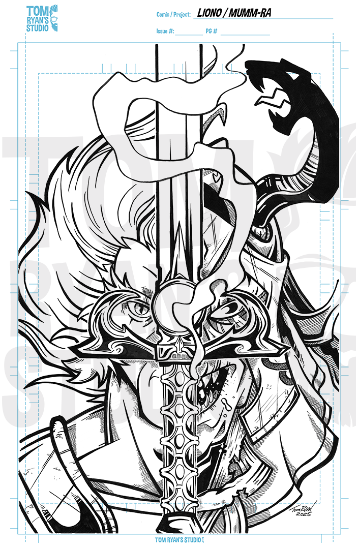 LionO, Mummra, Thunder Cats, Sword of Omens, Pen and Ink, Comic Art