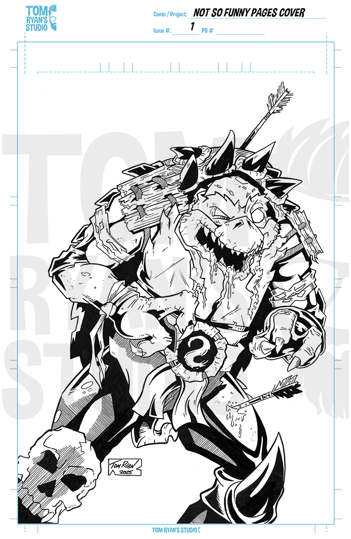 Slash, Not so funny pages, TMNT, Cover Art, Comic Art, Pen and Ink